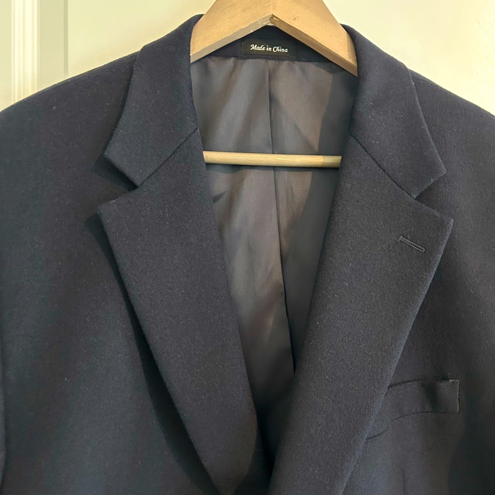 Chaps Wool Cashmere Blazer Navy Blue Size 46R - Picture 2 of 12